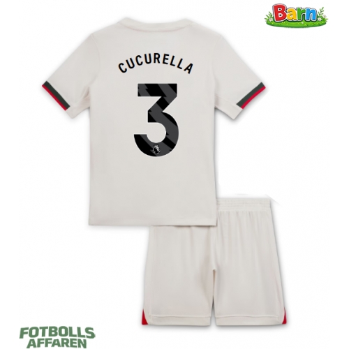 Chelsea Marc Cucurella #3 Bortaställ Barn 2025-26 Kortärmad (+ Korta byxor)
